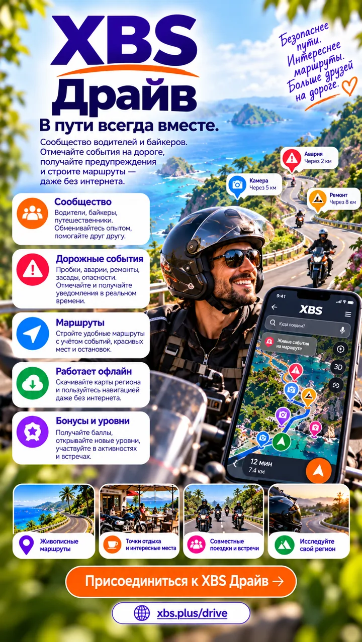 XBS Drive: сообщество водителей и байкеров